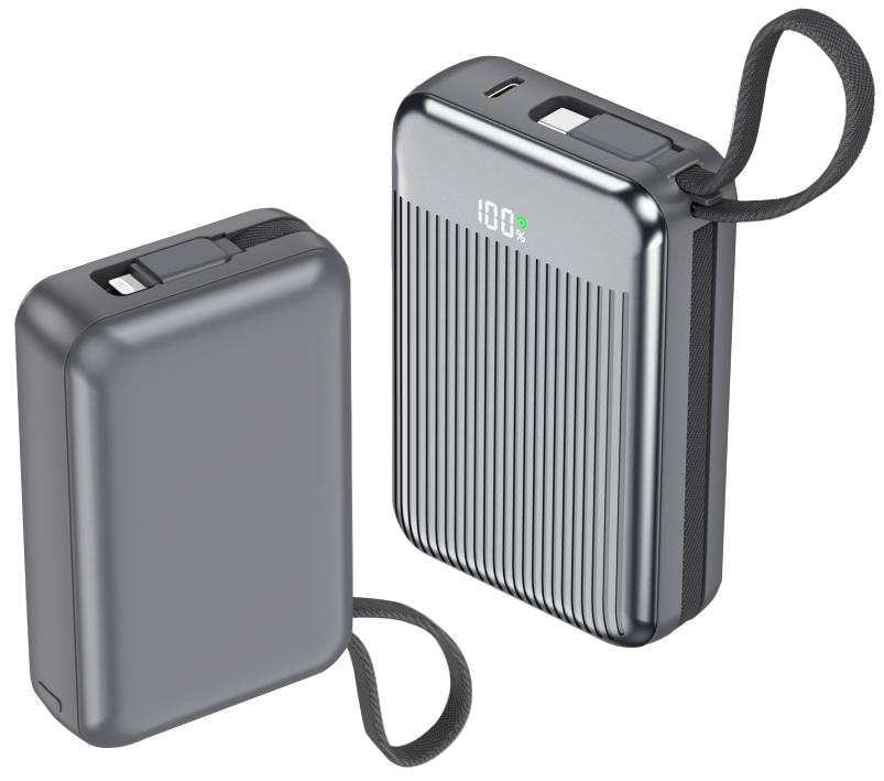 Power Bank | C11 | 20000mAh PD22.5W | Type-C | Linea Apple + linea Type-C | No | Pantalla LED | 44 | Plateado/Gris oscuro