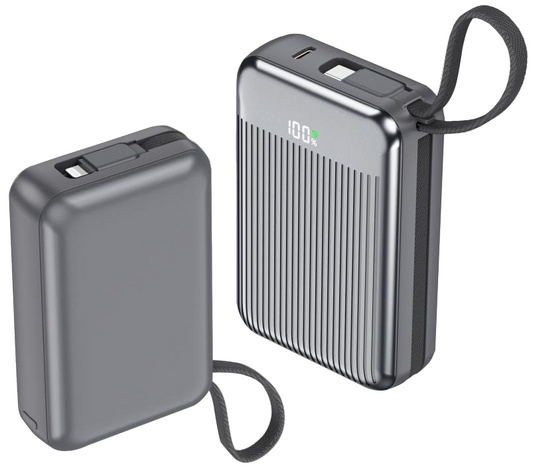 Power Bank | C11 | 20000mAh PD22.5W | Type-C | Linea Apple + linea Type-C | No | Pantalla LED | 44 | Plateado/Gris oscuro