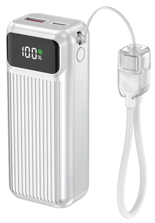 Power Bank | C13 | 10000mAh PD22.5W | Type-C | USB+Type-C | No | Pantalla LED | 44 | Plateado/Gris oscuro