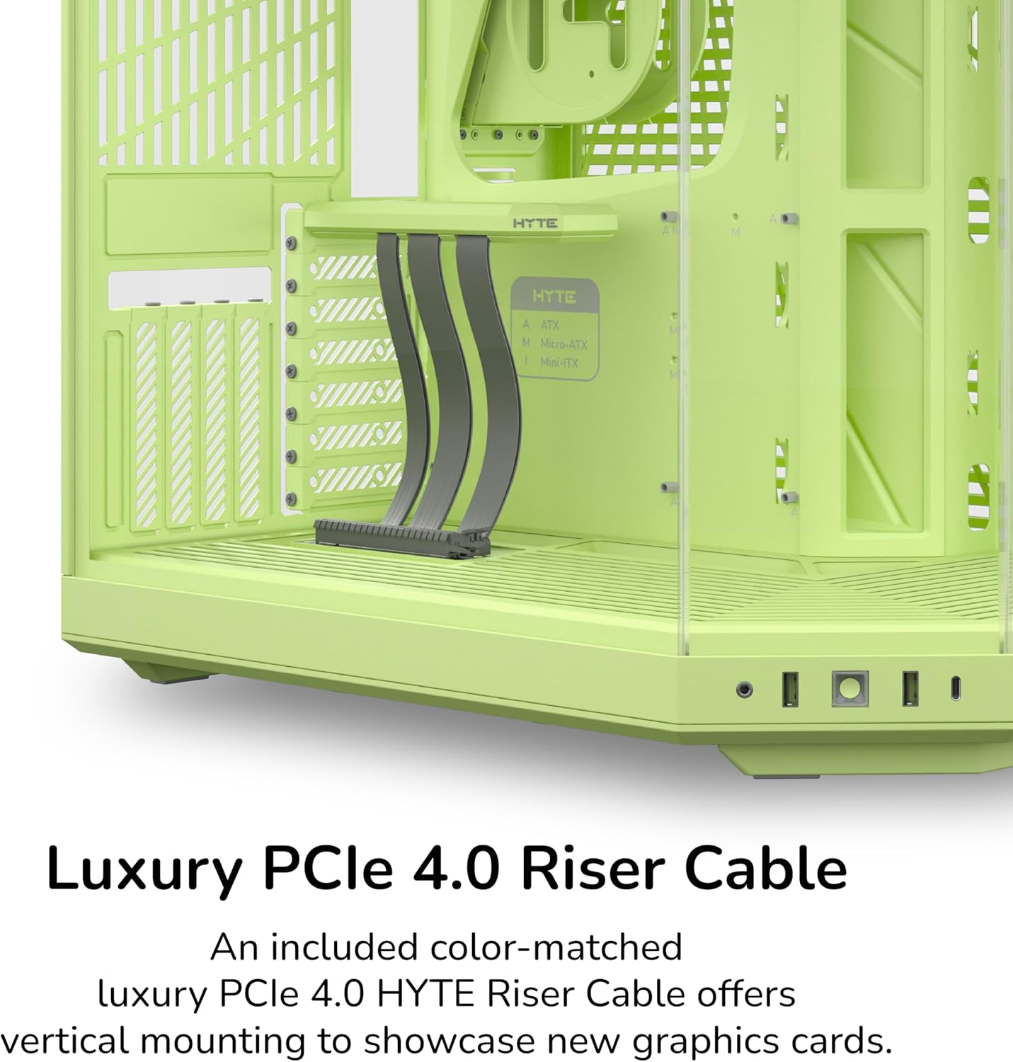 GABINETE HYTE Y70 EATX S/FUENTE CRISTAL MATCHA MILK VERDE OLIVO CS-HYTE-Y70-MM 12M DE GARANTIA