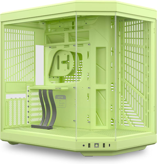 GABINETE HYTE Y70 EATX S/FUENTE CRISTAL MATCHA MILK VERDE OLIVO CS-HYTE-Y70-MM 12M DE GARANTIA