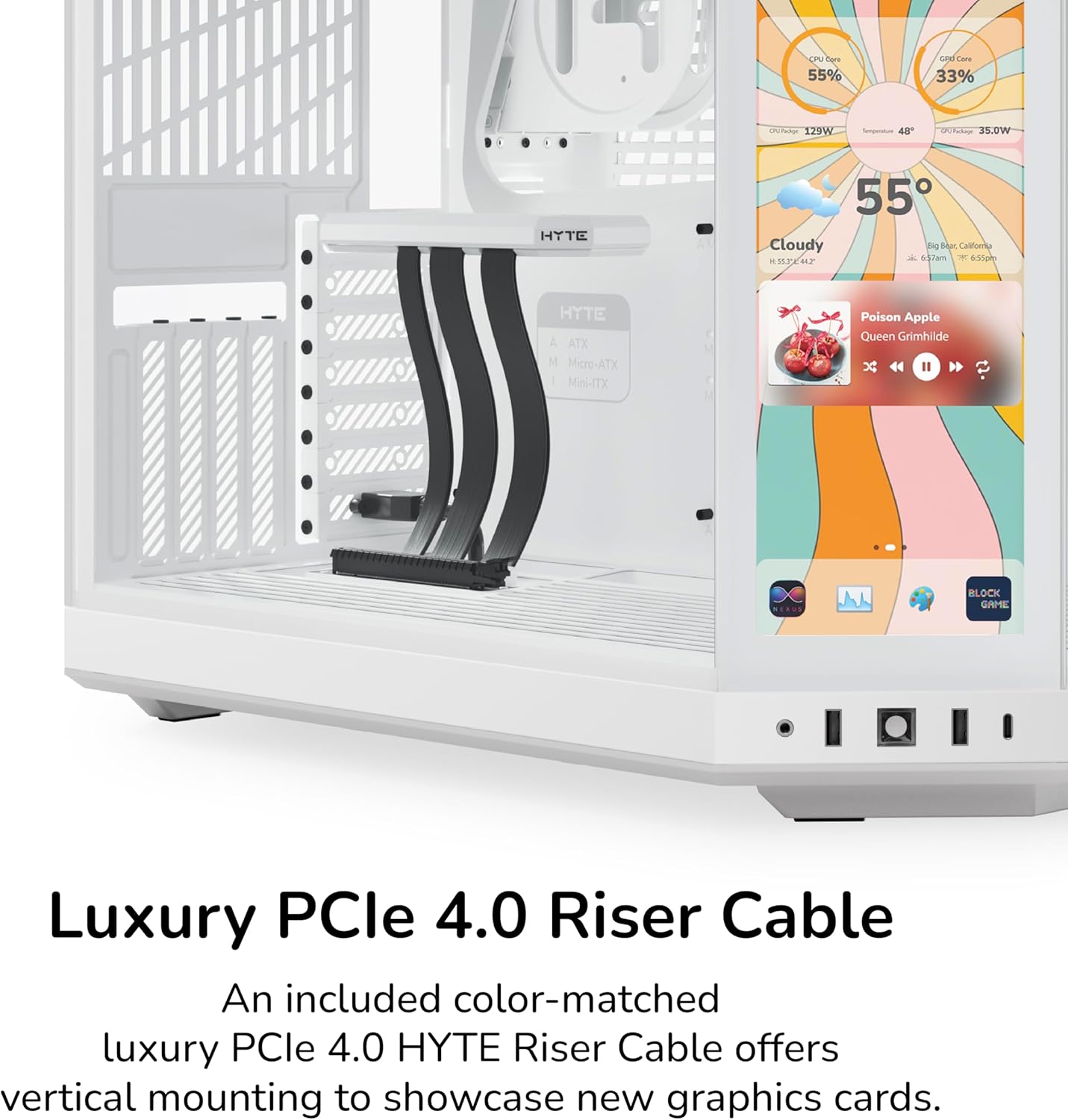 GABINETE HYTE Y70 TOUCH INFINITE EATX S/FUENTE CRISTAL BLANCO CS-HYTE-Y70TTI-WW 11M DE GARANTIA