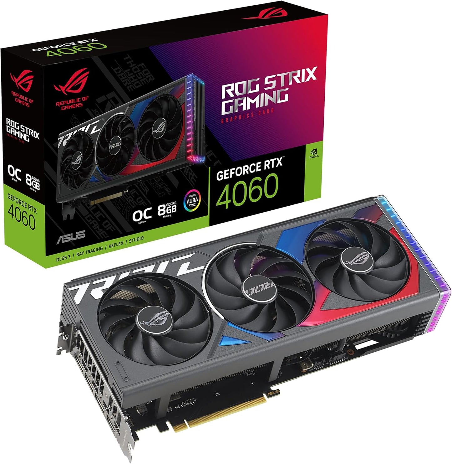 TARJETA DE VIDEO NVIDIA GEFORCE RTX4060 8GB OC GDDR6 ASUS ROG STRIX GAMING 90YV0JB0-M0AA00