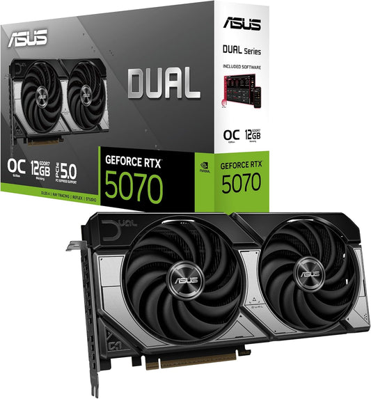 TARJETA DE VIDEO NVIDIA GEFORCE RTX5070 12GB OC GDDR7 ASUS DUAL 90YV0M17-MVAA00