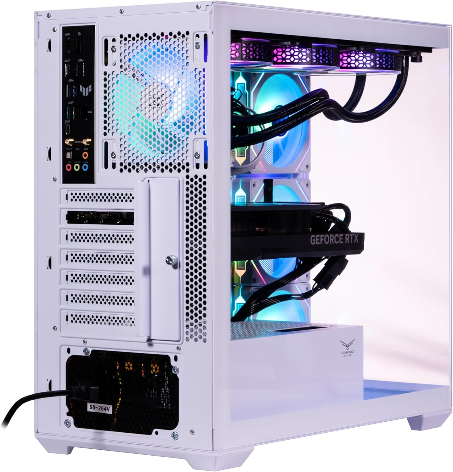 GABINETE NACEB NEBULA GAMER M-ATX ARGB 4VENT S/FUENTE CRISTAL BLANCO NA-0637B 11M DE GARANTIA