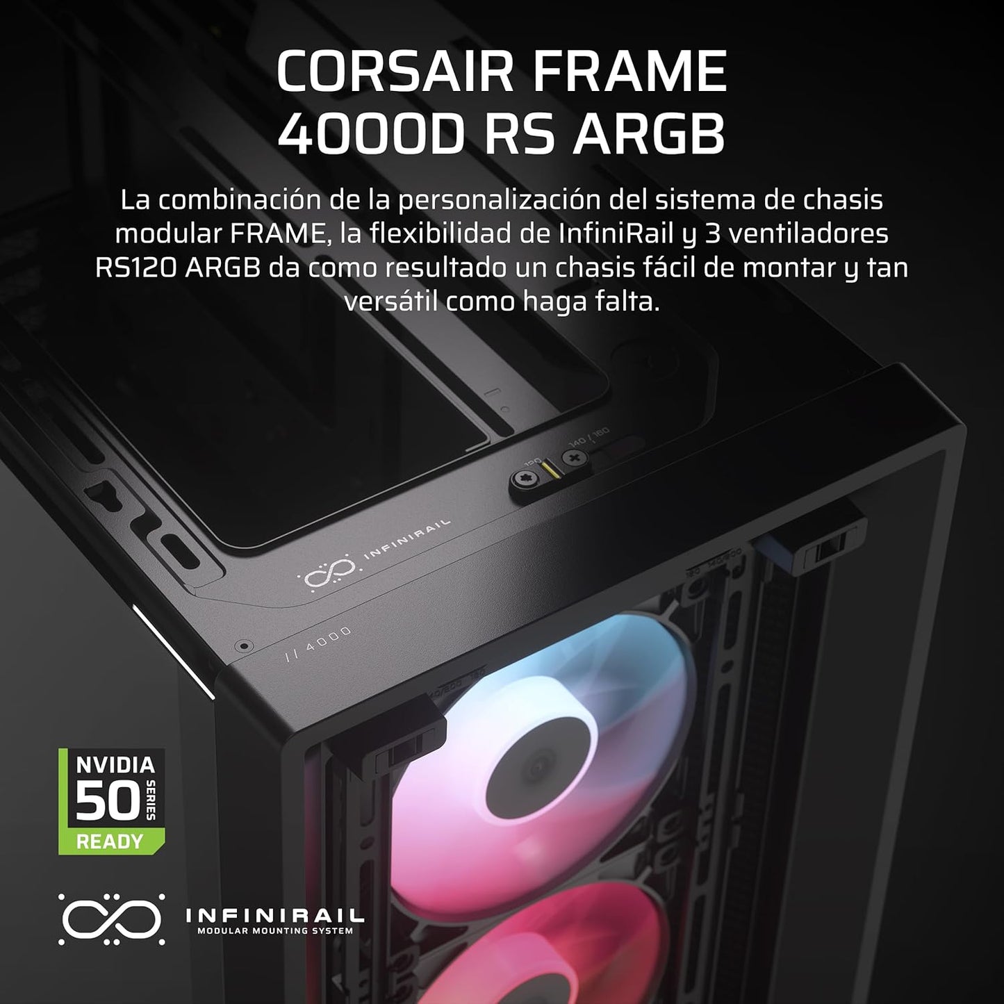 GABINETE CORSAIR FRAME 4000D RS ARGB M-ATX BLANCO CC-9011297-WW 11M DE GARANTIA