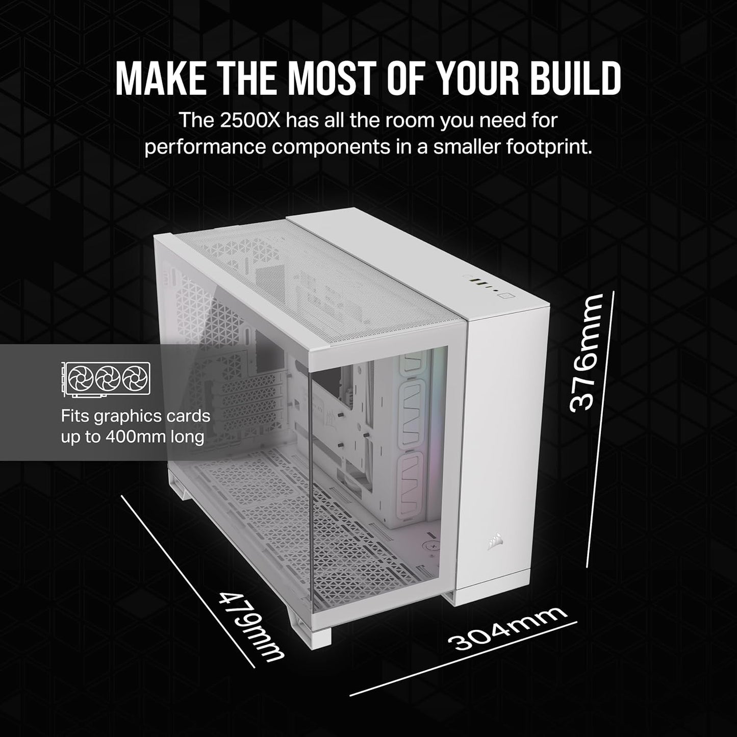 GABINETE CORSAIR ICUE LINK 2500X RGB BLANCO M-ATX CRISTAL SIN FUENTE CC-9011268-WW SIN GARANTIA