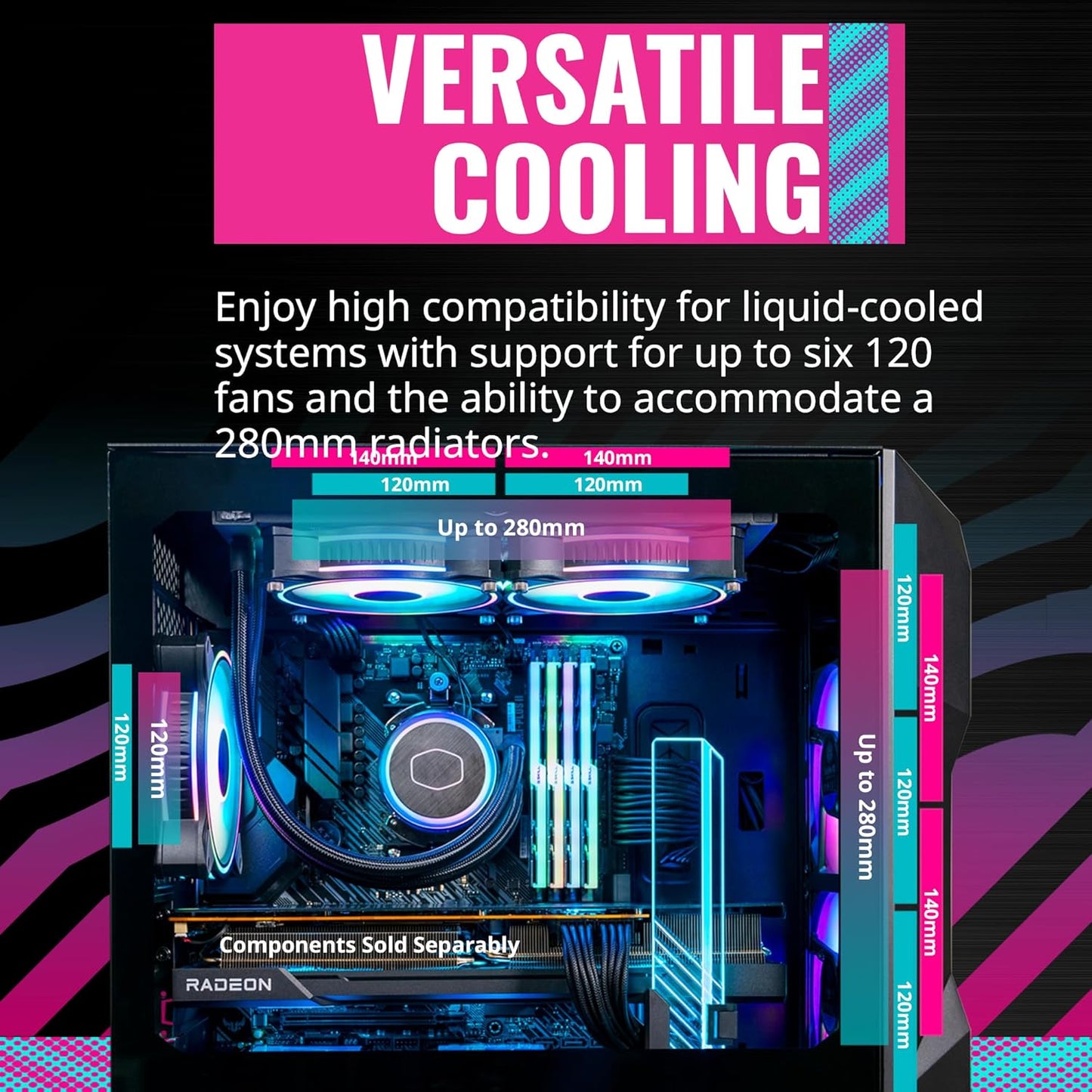 GABINETE COOLER MASTER MASTERBOX TD300 MESH NEGRO ARGB M-ATX TD300-KGNN-S00 SIN GARANTIA
