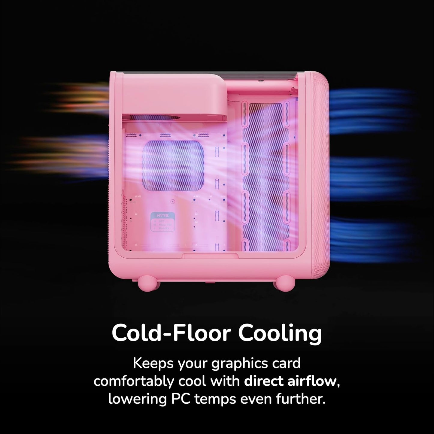 GABINETE HYTE X50 ATX S/FUENTE CRISTAL STRAWBERRY MILK ROSA CS-HYTE-X50G-SM 12M DE GARANTIA