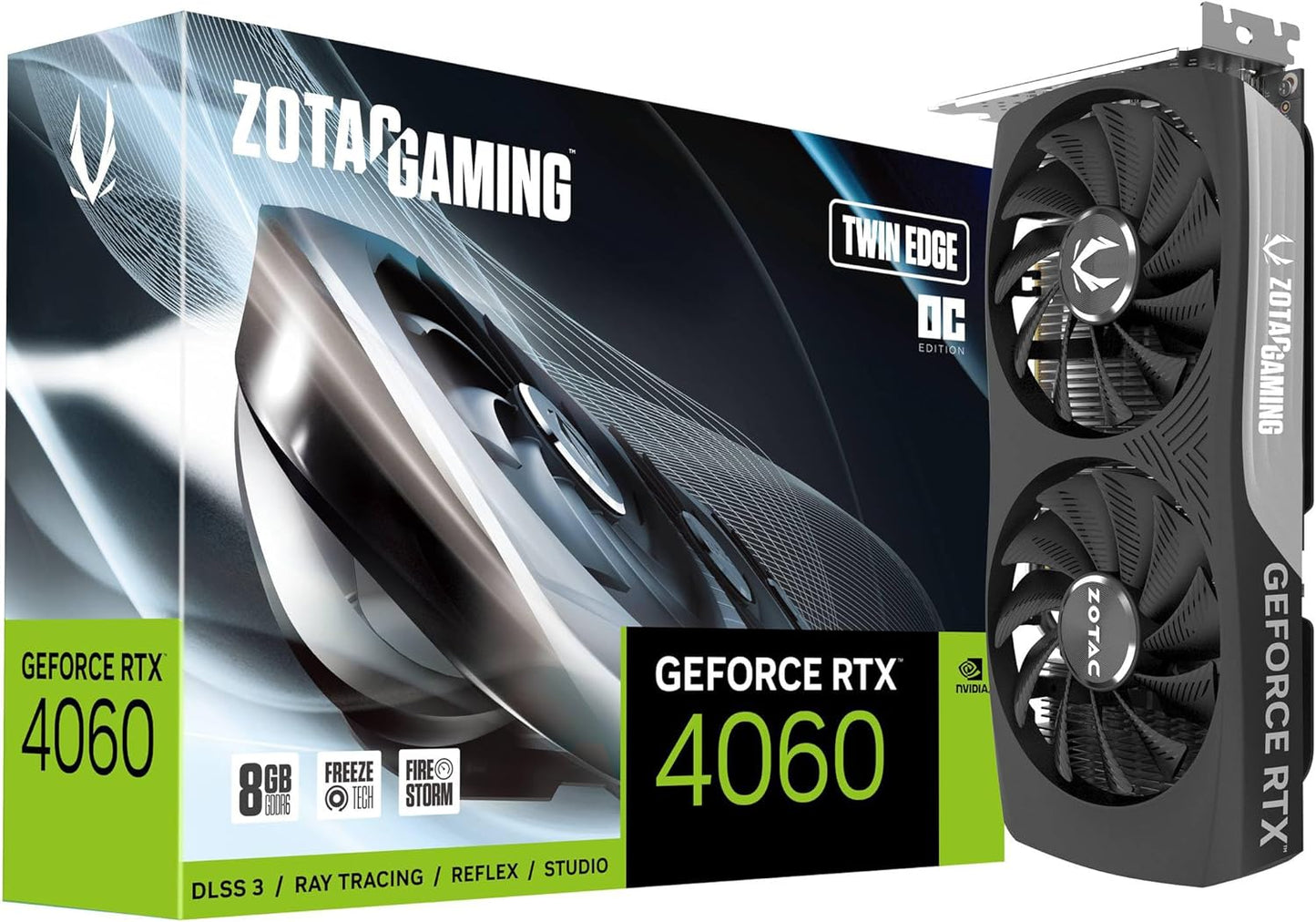 TARJETA DE VIDEO NVIDIA GEFORCE RTX4060 8GB GDDR6 ZOTAC TWIN EDGE ZT-D40600E-10M 12M DE GARANTIA