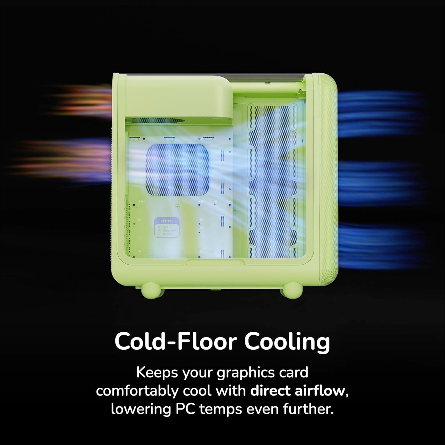 GABINETE HYTE X50 ATX S/FUENTE CRISTAL MATCHA VERDE OLIVO CS-HYTE-X50G-MM 12M DE GARANTIA
