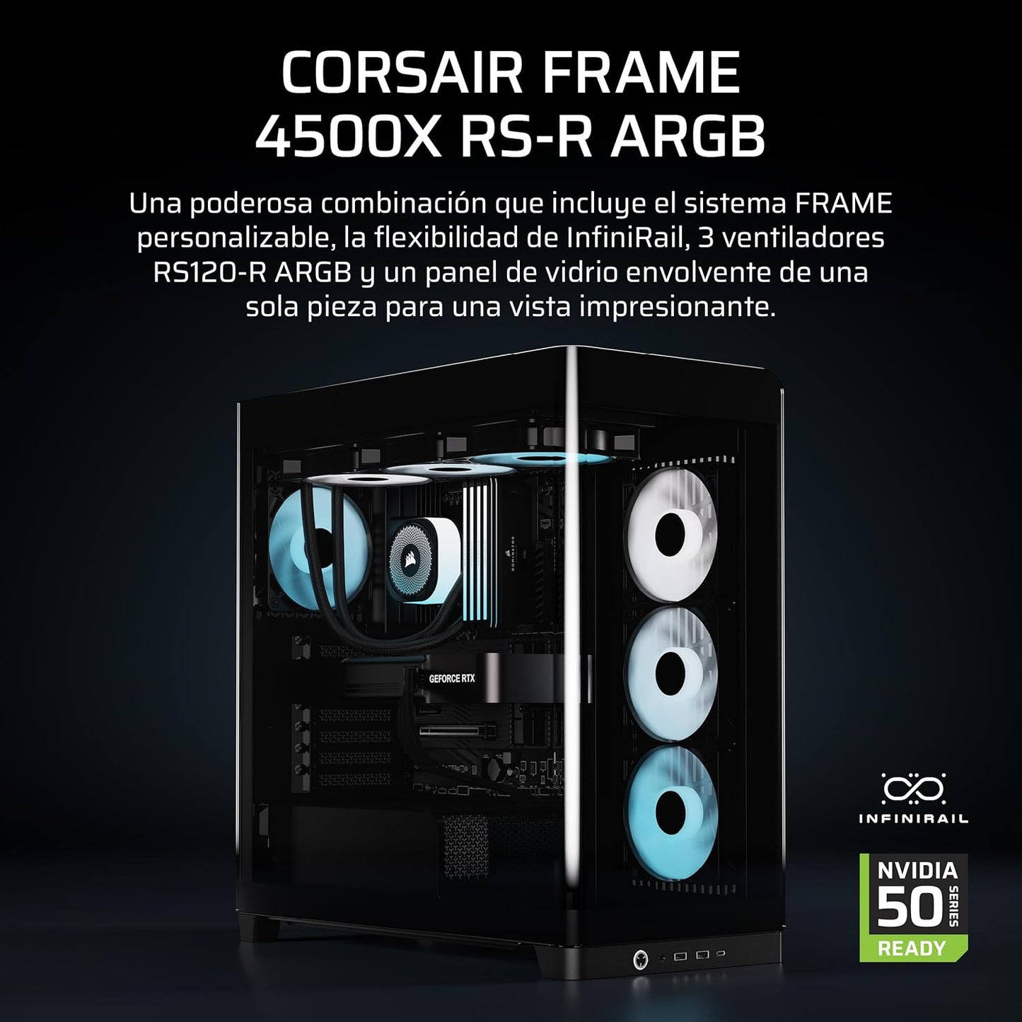 GABINETE CORSAIR FRAME 4500X RS-R ARGB S/FUENTE M-ATX BLANCO CC-9011315-WW 12M DE GARANTIA