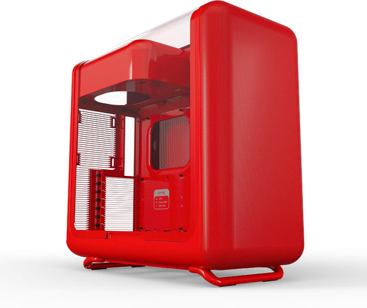 GABINETE HYTE X50 ATX S/FUENTE CRISTAL WILD CHERRY ROJO CS-HYTE-X50G-RR 12M DE GARANTIA