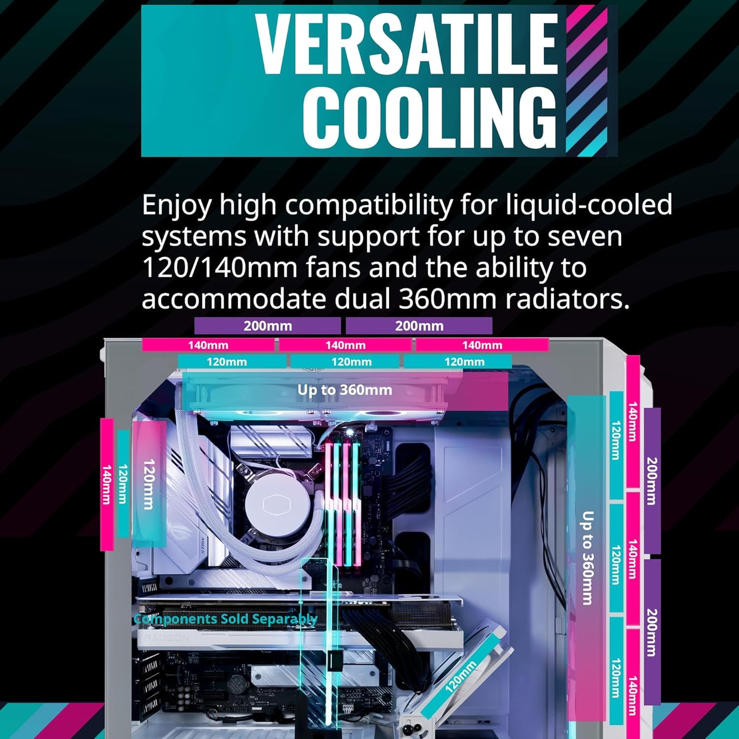 GABINETE COOLER MASTER MASTERCASE H500P BLANCO ARGB EATX CRISTAL MCM-H500P-WGNN-S01 SIN GARANTIA