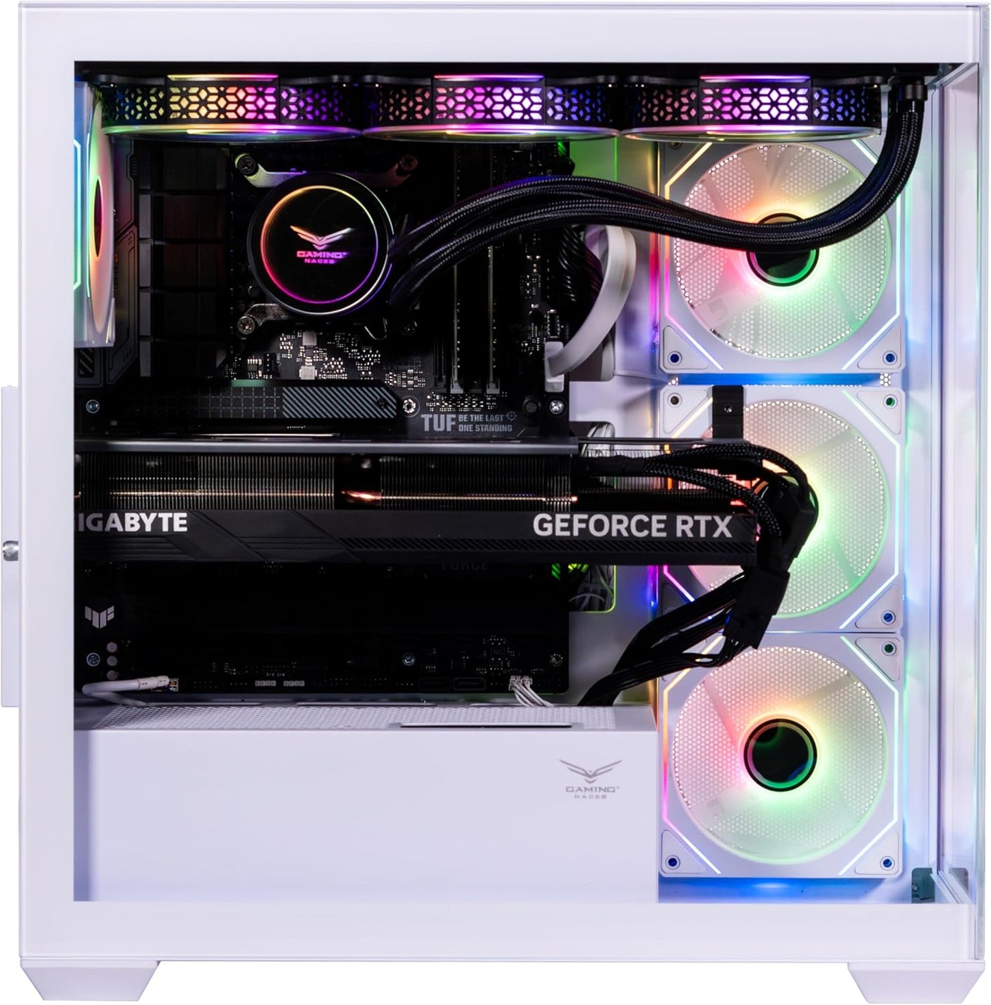 GABINETE NACEB NEBULA GAMER M-ATX ARGB 4VENT S/FUENTE CRISTAL BLANCO NA-0637B 11M DE GARANTIA
