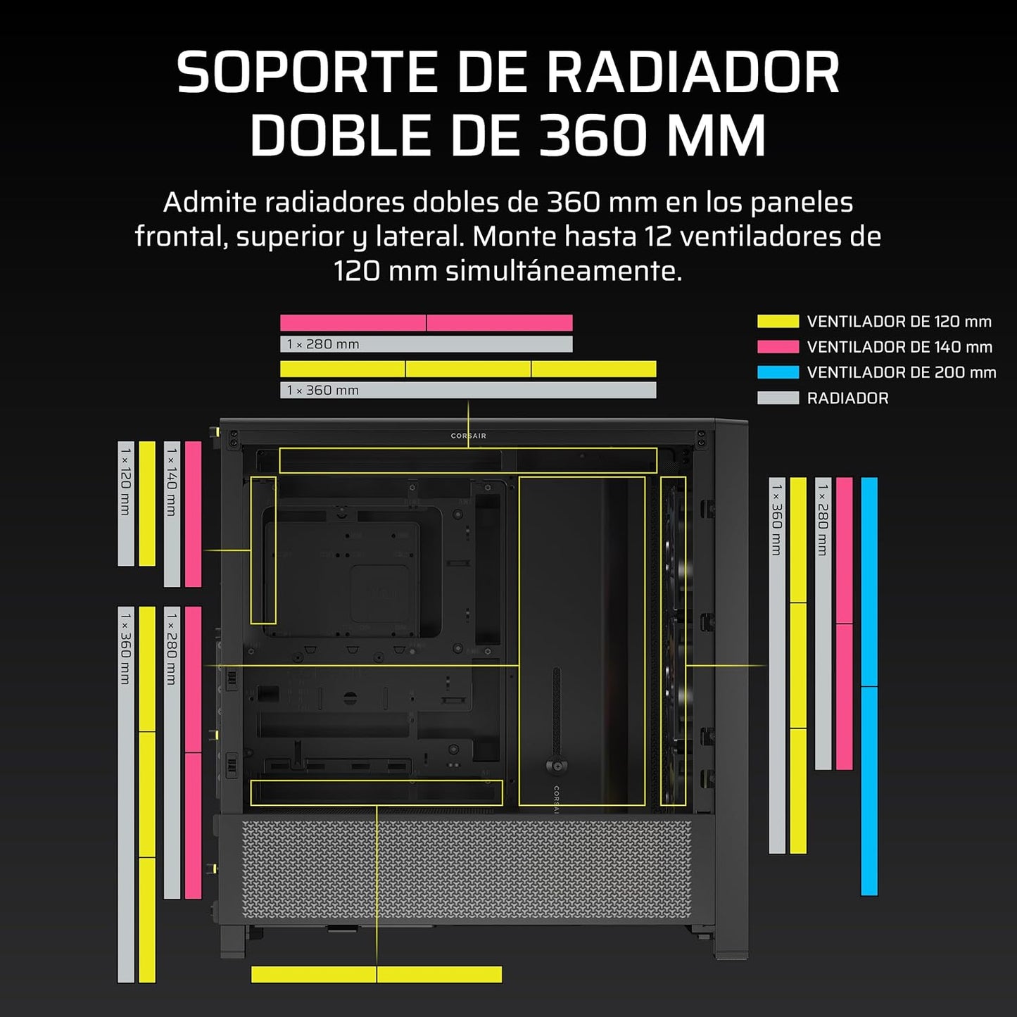 GABINETE CORSAIR FRAME 4000D RS ARGB M-ATX BLANCO CC-9011297-WW 11M DE GARANTIA