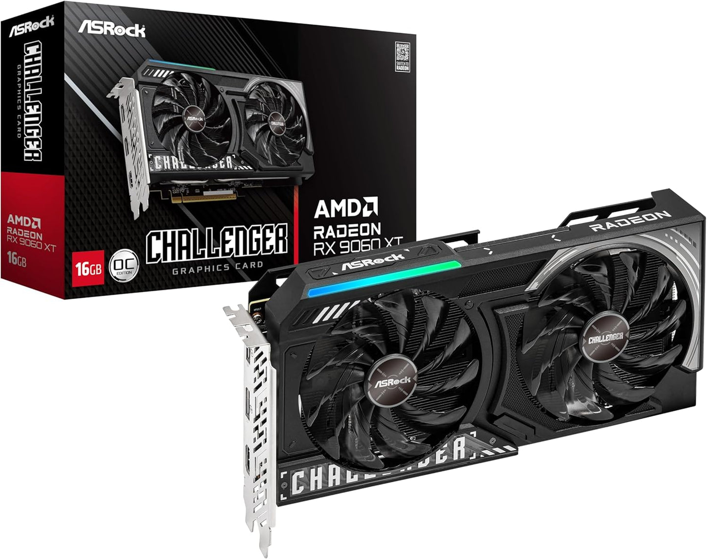TARJETA DE VIDEO RADEON RX9060XT 16GB GDDR6 ASROCK CHALLENGER RX9060XT CL 16GO