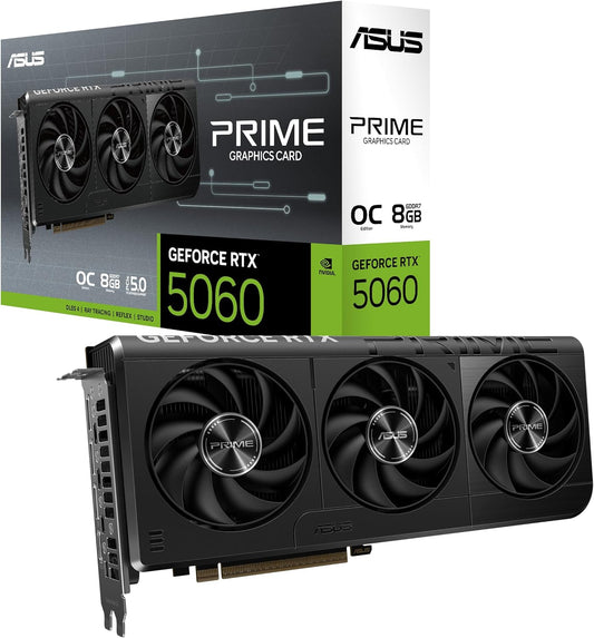 TARJETA DE VIDEO NVIDIA GEFORCE RTX5060 8GB OC GDDR7 ASUS PRIME 90YV0N10-MVAA00 12M DE GARANTIA