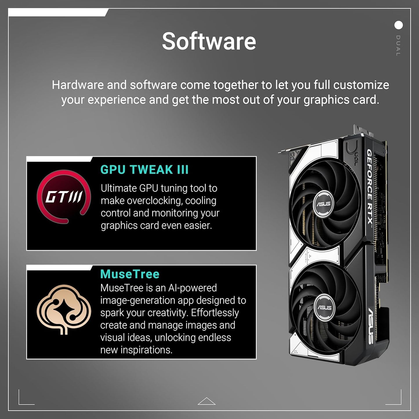 TARJETA DE VIDEO NVIDIA GEFORCE RTX5070 12GB OC GDDR7 ASUS DUAL 90YV0M17-MVAA00