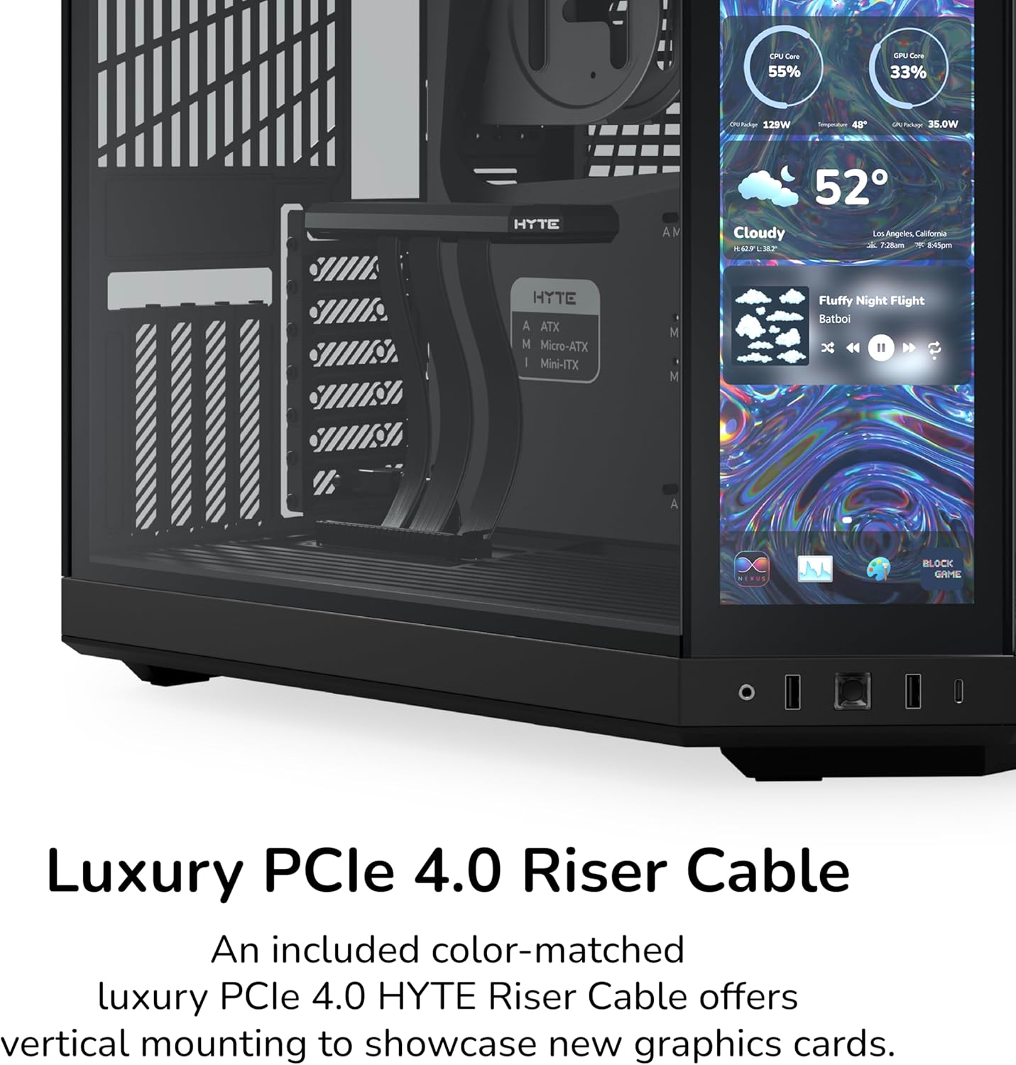 GABINETE HYTE Y70 TOUCH INFINITE EATX S/FUENTE CRISTAL NEGRO CS-HYTE-Y70TTI-BB 11M DE GARANTIA