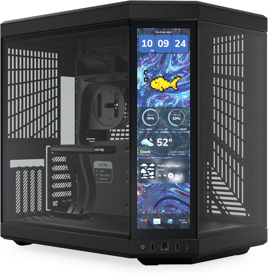 GABINETE HYTE Y70 TOUCH INFINITE EATX S/FUENTE CRISTAL NEGRO CS-HYTE-Y70TTI-BB 11M DE GARANTIA