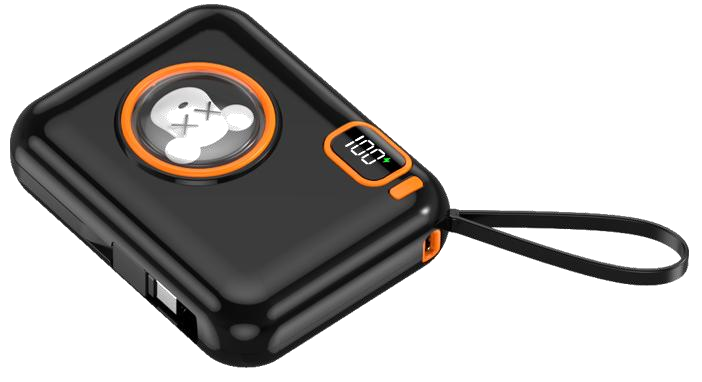 Power Bank | US-S85 | 10000mAh PD20W | Type-C | Type-C | Cable USB a Type-C | Linterna LED | 50 | Blanco/Negro