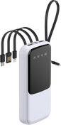 Power Bank | US-S66 | 10000mAh 2.4A | V8/2xUSB/Type-C | 1xUSB | 3 cables V8/Type-C/IP + cable USB a V8 | Linterna LED | 50 | Blanco/Negro