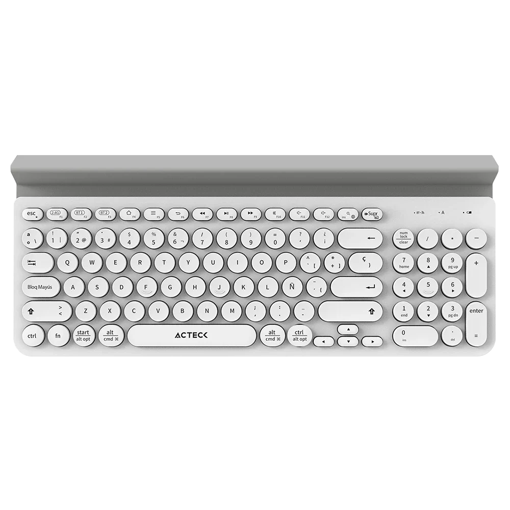 TECLADO ACTECK WIFI INSPIRE COMP TI695 BLANCO BLUETOOTH MULTIDISPOSITIVO