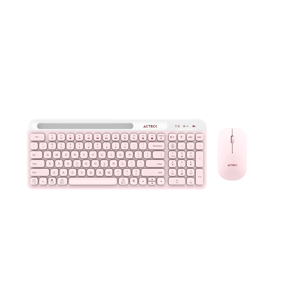 KIT 2 EN 1 ACTECK WIFI CREATOR VIRTUOS SILK MK720 TEC Y MOU ROSA BLUETOOTH MULTIDISPOSITIVO