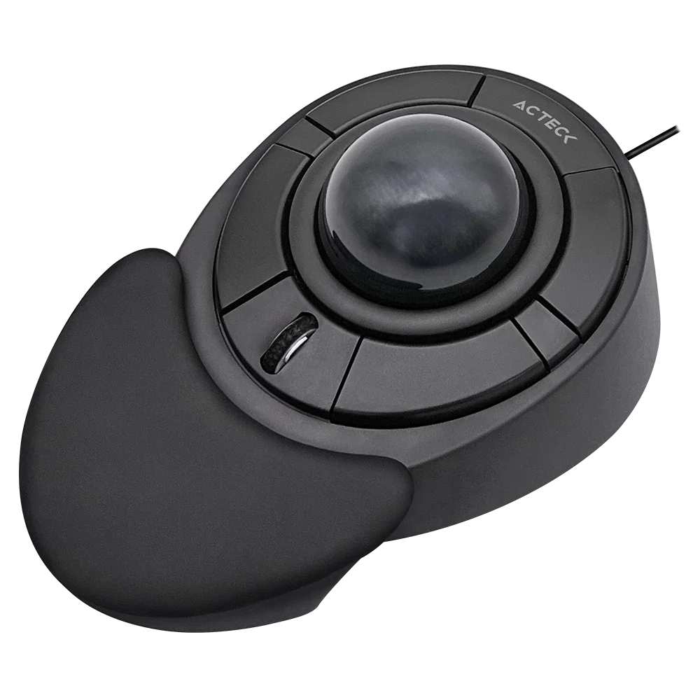 MOUSE ACTECK ERGONOMICO TRACKBALL NEGRO RUEDA DE DESPLAZAMIENTO  USB