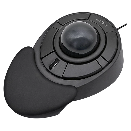 MOUSE ACTECK ERGONOMICO TRACKBALL NEGRO RUEDA DE DESPLAZAMIENTO  USB