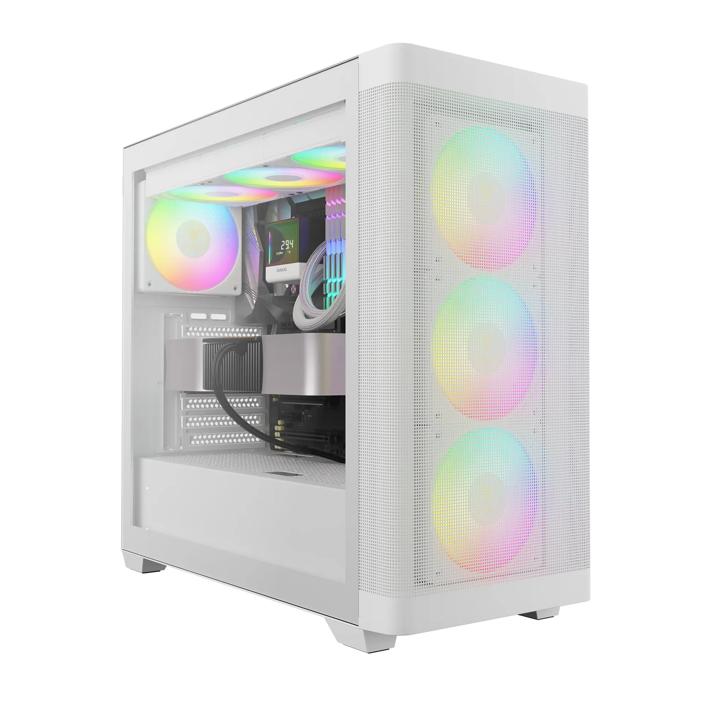 GABINETE GAMDIAS ATHENA M3 WH BLANCO ARGB M-ATX S/FUENTE CRISTAL GD-ATHENA M3 WH 11M DE GARANTIA