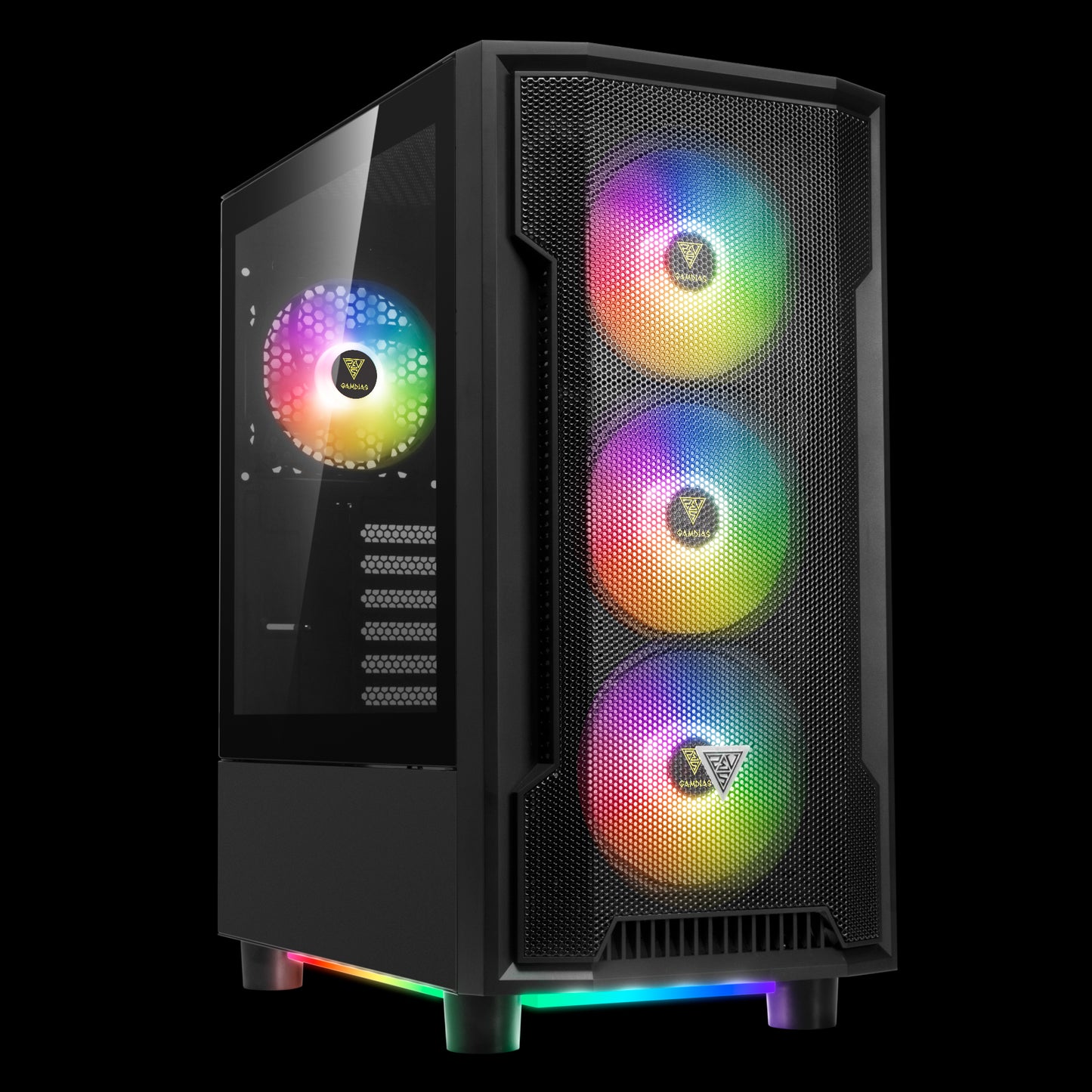 GABINETE GAMDIAS ATHENA M6 LITE NEGRO ATX ARGB S/FUENTE CRISTAL 11M DE GARANTIA