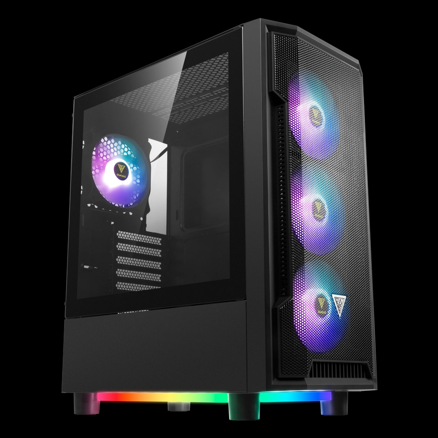 GABINETE GAMDIAS ATHENA M6 LITE NEGRO ATX ARGB S/FUENTE CRISTAL 11M DE GARANTIA