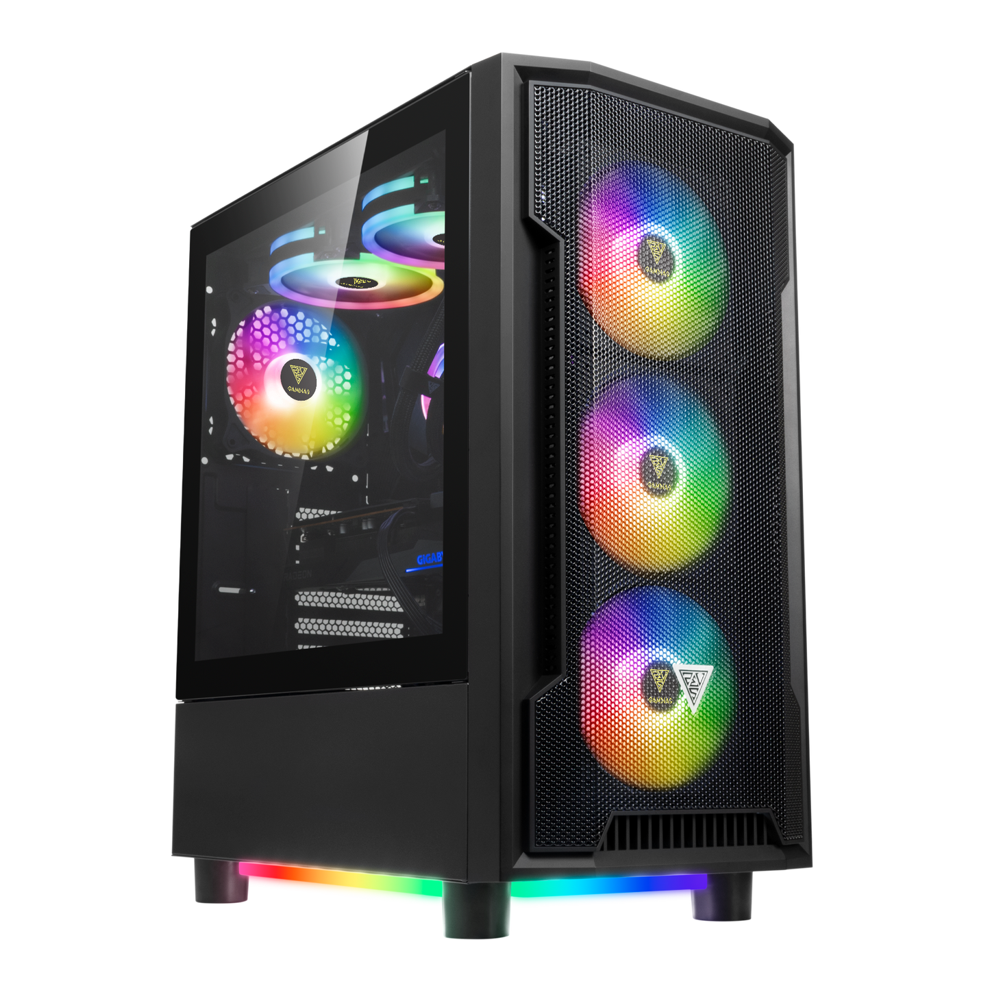 GABINETE GAMDIAS ATHENA M6 LITE NEGRO ATX ARGB S/FUENTE CRISTAL 11M DE GARANTIA