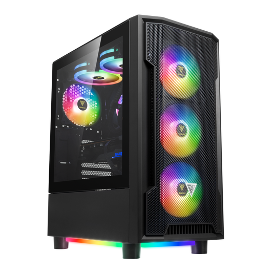 GABINETE GAMDIAS ATHENA M6 LITE NEGRO ATX ARGB S/FUENTE CRISTAL 11M DE GARANTIA