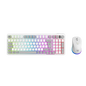 KIT 2 EN 1 WIFI BALAM RUSH SQUAD CONQUEST PRO KG525 BLANCO TECLADO AL 85/ MOUSE 7200DPI RGB BLUETOOTH RECARGABLE BR-940436