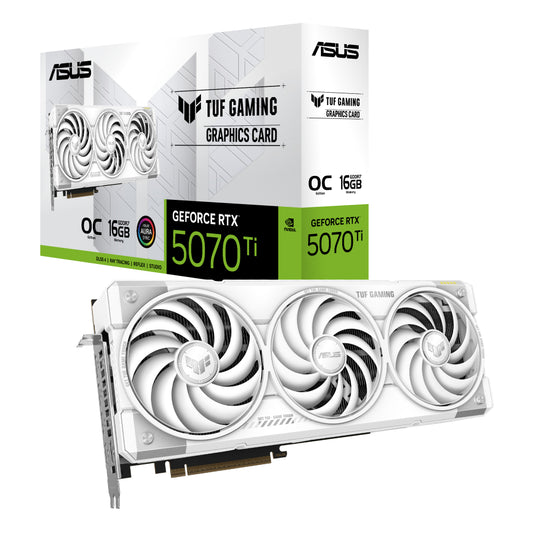 TARJETA DE VIDEO NVIDIA GEFORCE RTX5070TI 16GB OC GDDR7 ASUS TUF GAMING BLANCA 90YV0MD3-M0AA00