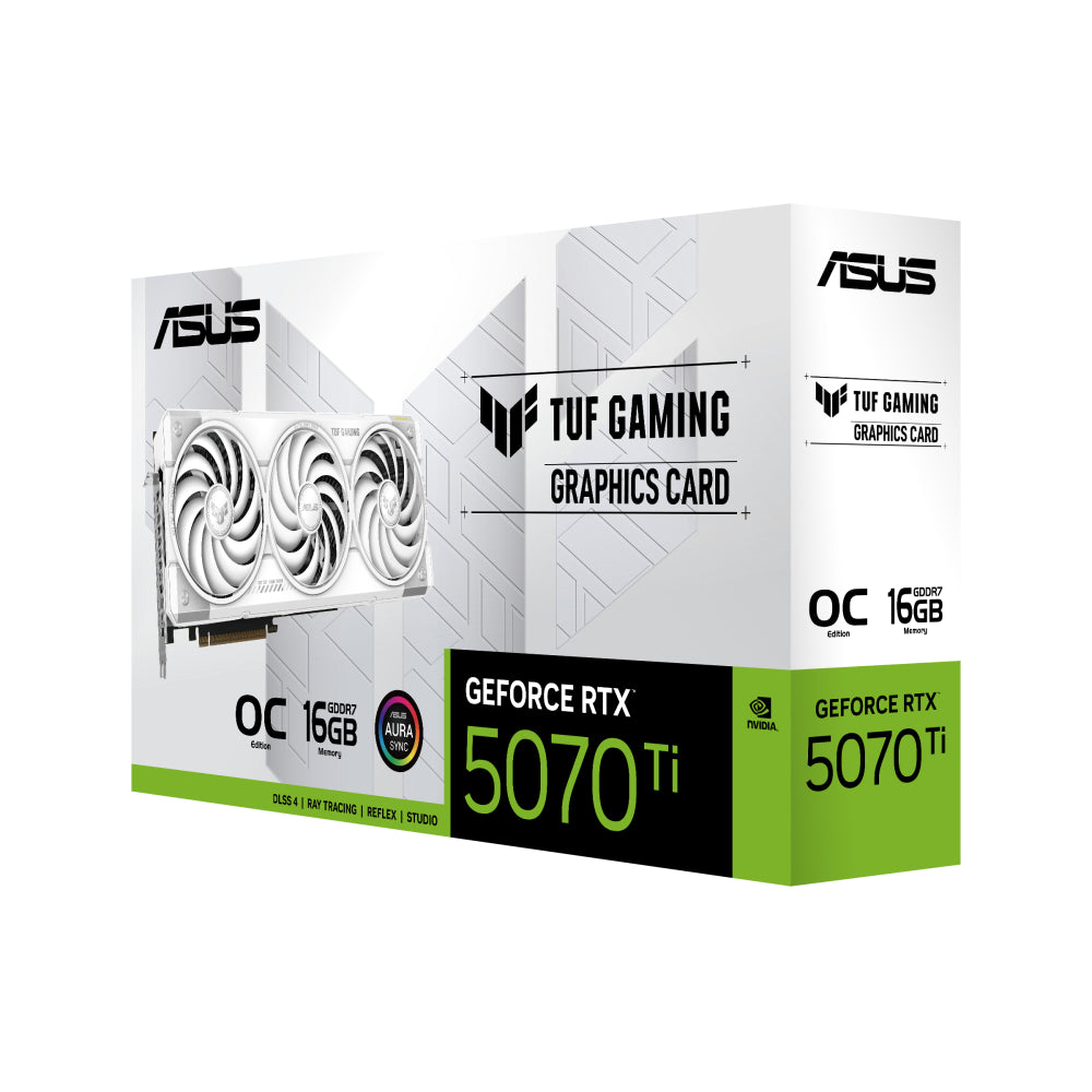TARJETA DE VIDEO NVIDIA GEFORCE RTX5070TI 16GB OC GDDR7 ASUS TUF GAMING BLANCA 90YV0MD3-M0AA00