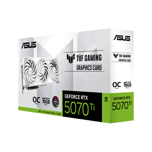 TARJETA DE VIDEO NVIDIA GEFORCE RTX5070TI 16GB OC GDDR7 ASUS TUF GAMING BLANCA 90YV0MD3-M0AA00