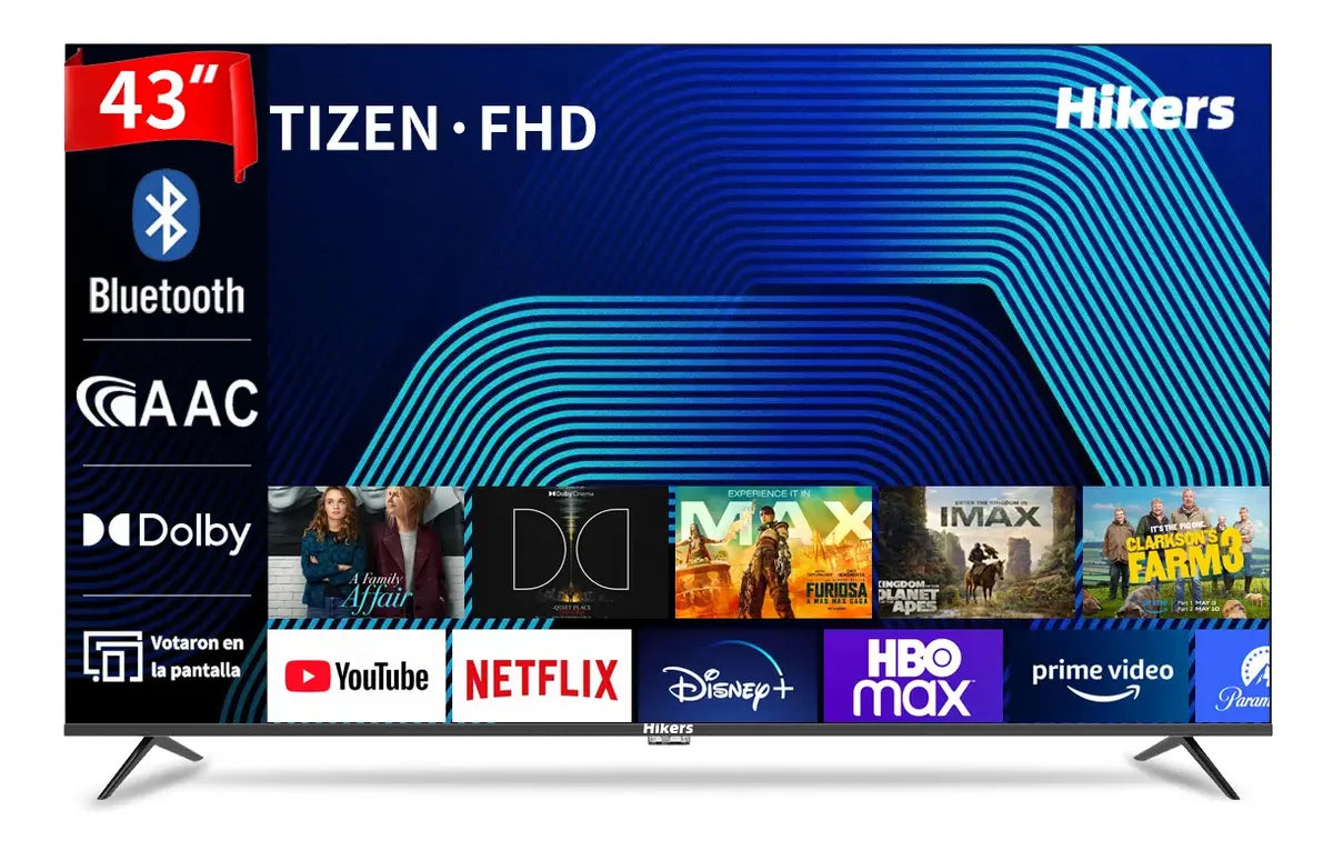 Pantalla Smart Tv Hikers 43in Tizen Fhd Con Samsung Tv Plus