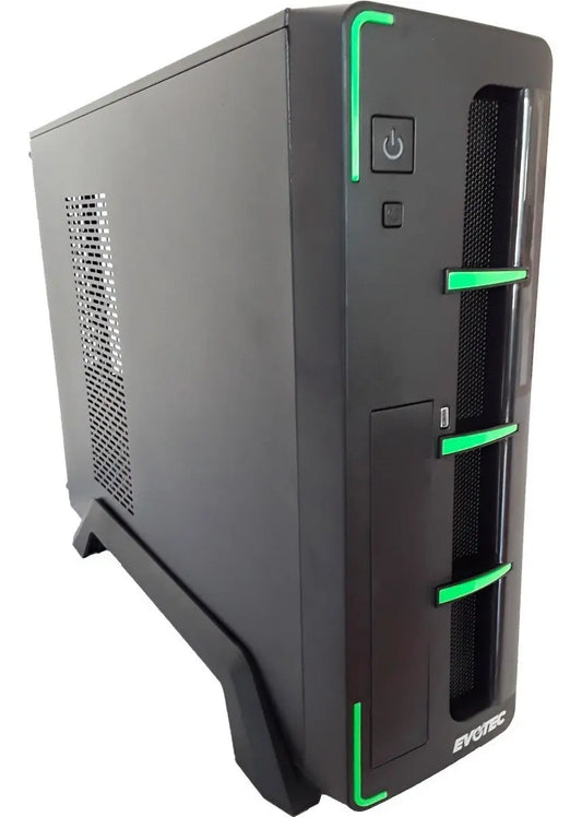 GABINETE NACEB EVOTEC ARUBA NEGRO/VERDE  MATX 600W  METAL C/N FUENTE EV-1010 1M DE GARANTIA