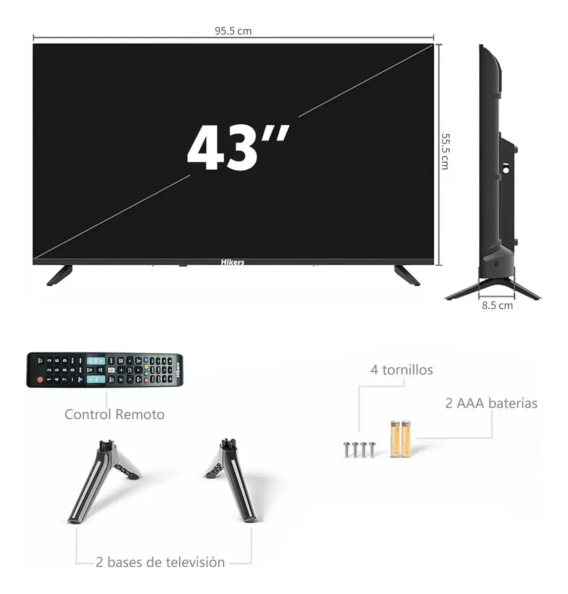 Pantalla Smart Tv Hikers 43in Tizen Fhd Con Samsung Tv Plus
