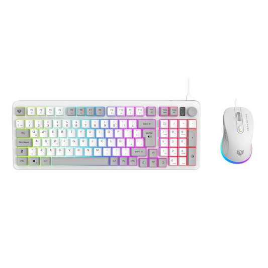 KIT 2 EN 1 USB BALAM RUSH SQUAD CONQUEST KG515 BLANCO TECLADO AL 85/ MOUSE 7200DPI RGB
