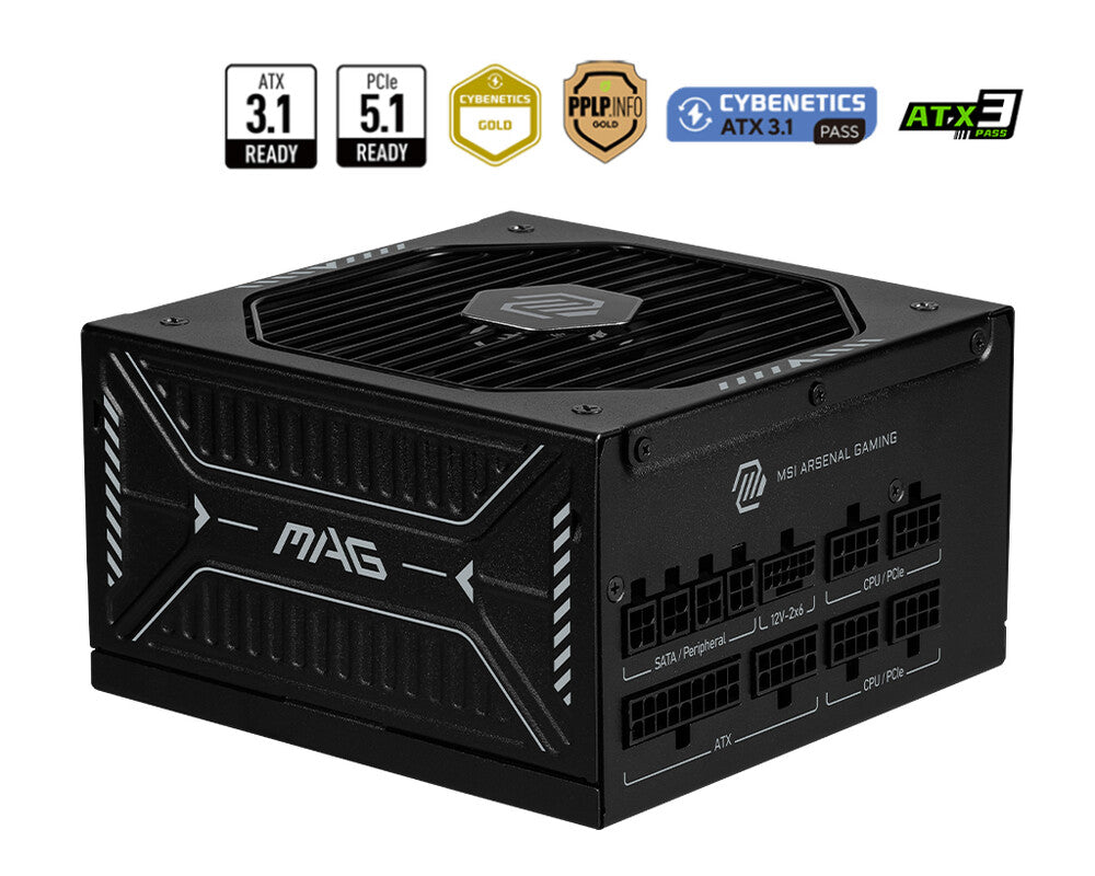 FUENTE MSI MAG A1000GLS 1000W 80 PLUS GOLD PCIE 5.1 FULL MODULAR ATX