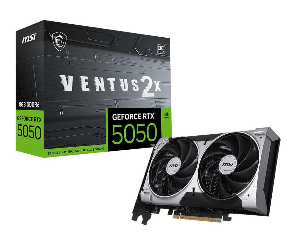 TARJETA DE VIDEO NVIDIA RTX5050 8GB OC GDDR6 MSI GAMING RTX 5050 8G VENTUS 2X OC 12M DE GARANTIA