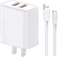 Cable | US - A202 V8 | 2.4A 1m | USB | V8 | No | Carga y datos | 200/50 | Blanco - rogeek