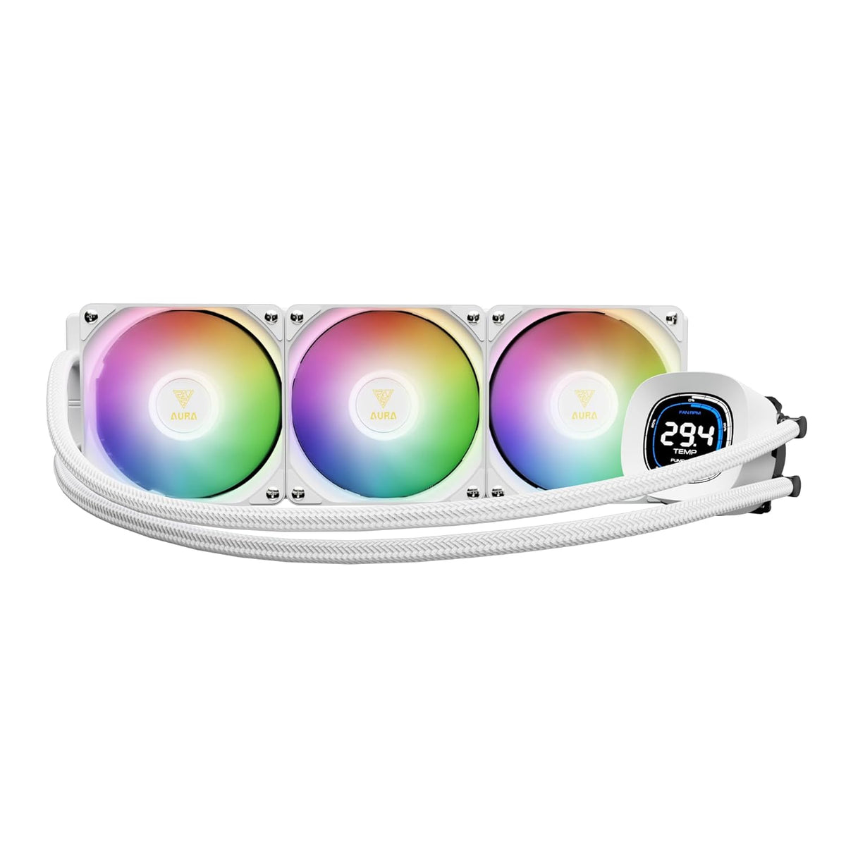 ENFRIAMIENTO GAMDIAS AURA GL360 V2 WH BLANCO 360MM AM5/LGA1700 ARGB GD-AURA GL360 V2 WH 11M DE GARANTIA - rogeek