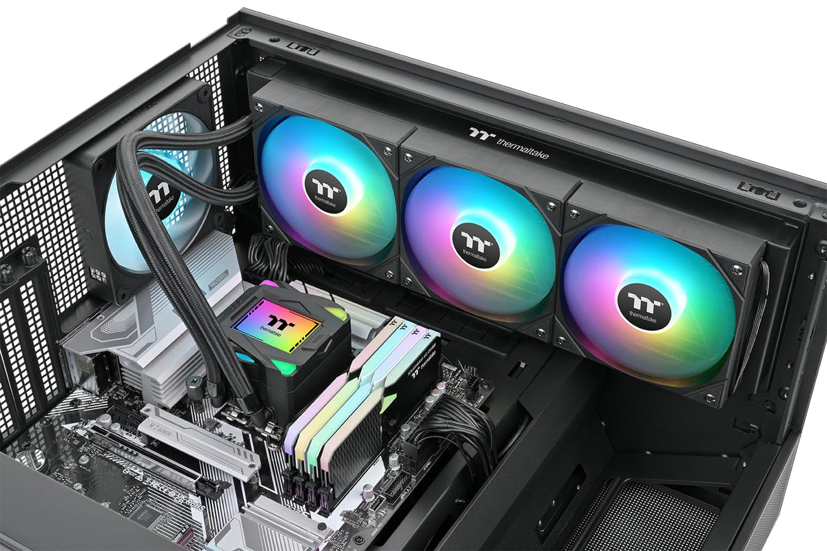 ENFRIAMIENTO LIQUIDO THERMALTAKE LA360 ARGB SYNC AIO 120MM CL-W459-PL12SW-A 12M DE GARANTIA - rogeek