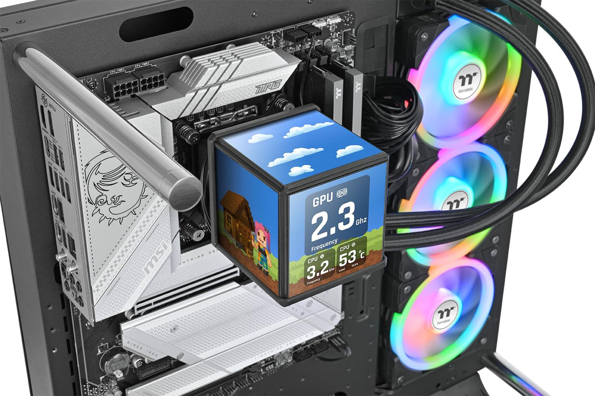 ENFRIAMIENTO LIQUIDO THERMALTAKE MINECUBE 360 ULTRA ARGB SYNC AIO 120MM 4 DISPLAY LCD CL-W481-PL12SW-A 12M DE GARANTIA - rogeek